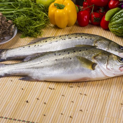 Замороженный японский морской окунь (Сузуки) — потрошённый с головой, без жабр и чешуи — аквакультура для России