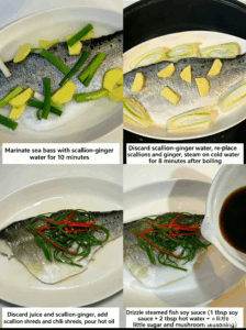 Step-by-step Chinese-style steamed Japanese seabass fillet recipe using frozen seabass fillets.